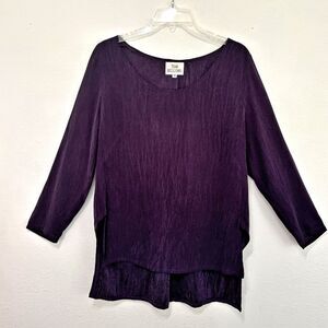 Tiar Bellomo Womens Whimsigoth Top Size Medium Purple Dark Fairy Crinkle Work